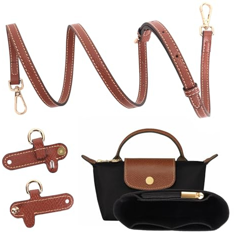 GADITIEK Paquete de 2 organizadores de Bolsos, diseño de Correa con Hebilla Ajustable sin Perforaciones, de Bolsos de Fieltro con múltiples Bolsillos, (Negro, 1.2CM)