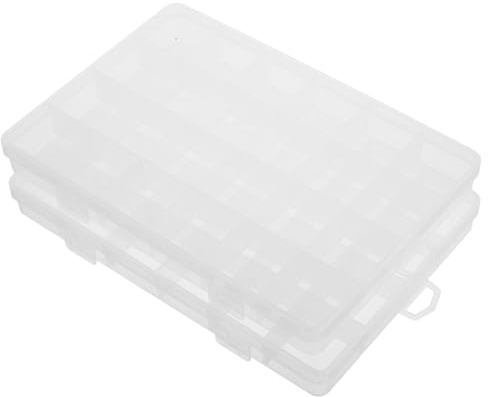 TEHAUX 2 Pezzi Scatola Smistamento Trasparente con Divisori Rimovibili Organizer Piccolo Plastica Resistente per Gioielli Perline e Piccoli Oggetti