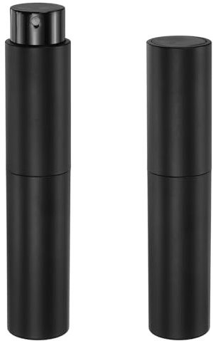sourcing map 2Pcs Perfume Spray Bottle, 10ml/0.34oz Travel Atomizer Mini Sample Bottle Small Empty Refillable Dispenser Portable Sprayer Fine Mist for Travel Holiday Outgoing Business, Black