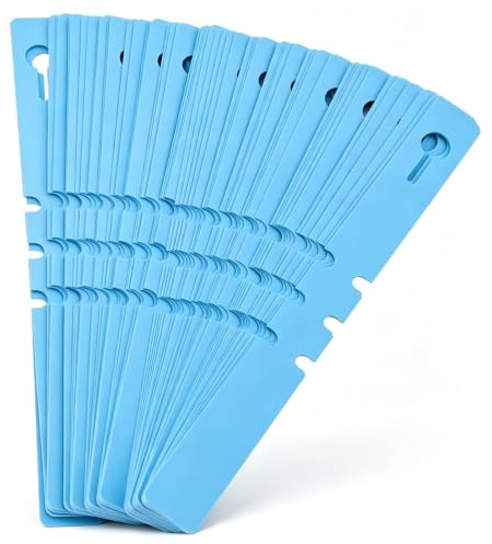 Etiquetas de plantas de plástico de 100 pcs, envolturas etiquetas de árboles Etiquetas de jardín de guardería Etiquetas de planta ajustables para jardín (Azul)