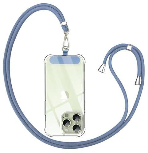 Anfire Collana universale per tutti gli smartphone, cinturino per cellulare da appendere con pad, cordino per cellulare, catena per esterni, viaggi, supporto per cellulare, regolabile e rimovibile