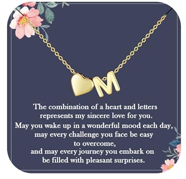 Aretas Gold Herz Kette mit Buchstaben für Frauen Mädchen A-Z Herz Anhänger Halskette Personalisierte Goldkette Herzkette Schmuck Geschenk