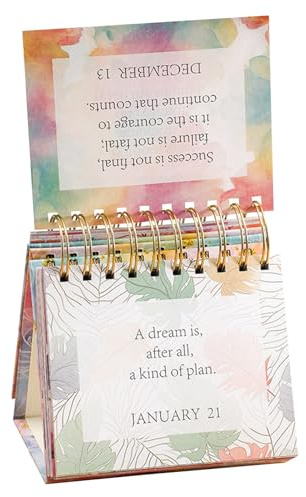 Calendrier d'affirmations quotidiennes – Set d'humeur en spirale, messages inspirants, motivation pour le bureau, encourager les habitudes positives | Calendrier annuel de phrases en spirale pour le