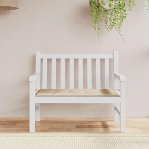 Frdhee Gartenstuhlauflagen Hochlehner, Gartenbank-Auflage Beige 100x50x4 cm Oxford-Gewebe für Sitzbank Gartenbank Gartenmöbel
