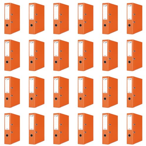 OFFICER PRODUCTS Raccoglitori per documenti A4/Set da 24/75 mm/7,5 cm/Arancione/Raccoglitore ad anelli/Copertina in plastica PP/Meccanismo di chiusura/Organizzazione documenti/Per ufficio domestico
