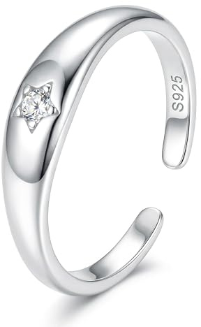 Milacolato S925 sterlingsilver tåringar för kvinnor justerbar manschett tåring set minimalistiskt svanband ringar, Sten