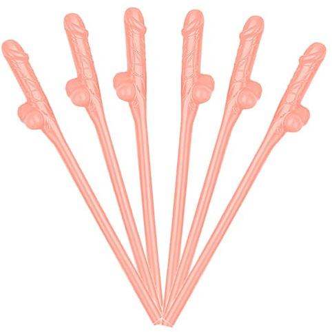 Skin Color Party Straws,10PCS Hen Party Hard Plastic Straws, Reusable Only Straws for Parties, Girls Cocktail Night Novelty Party Accessories for Bar Bachelorette Party Birthday Wedding