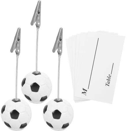 SHINEOFI 3 Pièces Porte-mémos pour Bureau, Petit Support pour Tableau, Base Sphérique en Résine, Métal, Blanc, Pince Mémo, Porte-cartes de Visite, pour Photos et Notes de Table