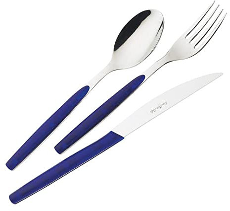 EME Posateria Made In Italy - Servizio 24 Posate Tavola Dream 6 Persone Acciaio 18/C Colorate Colori Vivi, Colore Manico: Giallo 3