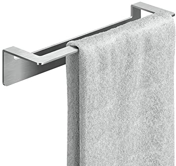 WEISSENSTEIN Handtuchstange Edelstahl ohne Bohren 30cm Silber | Handtuchhalter Bad selbstklebend