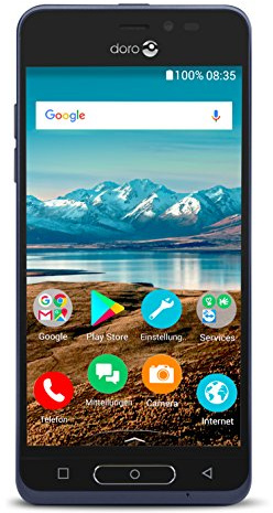 Doro 8035 Smartphone (12,7 cm (5 Zoll) Display, 5MP Kamera, 16GB Speicher) dunkelblau ,16