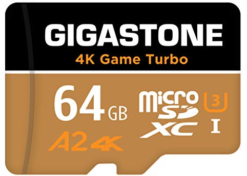 【Solo para Switch 1】 Gigastone Tarjeta de Memoria de 64GB, 4K Game Turbo, Compatible con Switch 1, hasta 95 MB/s, 4K Video, A2 U3 Micro SDXC con Adaptador SD【5 Años de Recuperación de Datos Gratis】