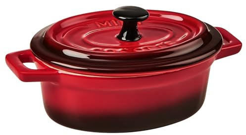BUTLERS Mini-Auflaufform oval aus Keramik | kleine Auflaufform mit Deckel | backofenfest | auch als Soufflé Förmchen und Tapas-Schalenset geeignet