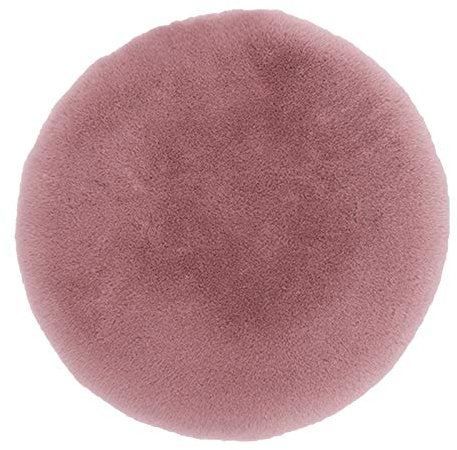 SWECOMZE Plüsch Stuhlkissen, 45 * 45cm Kunstfell Plüsch sitzauflage Bürostuhlkissen Schülermatte, sitzkissen rund Fell Optik Nachahmung Wolle Sofa Matte (Bohnenpaste Lila)