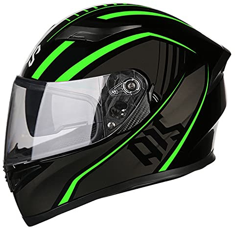 Motorradhelm Integralhelm Rollerhelm Fullface Helm Sturzhelm Motocrosshelme ECE Genehmigt mit Doppelvisier Sonnenblende für Damen Herren Erwachsene 18,XXXL