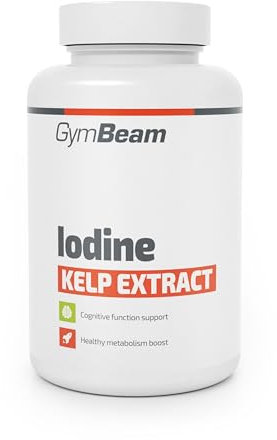 GymBeam Jod mit Algen-Extrakt (Tabletten) - 325 μg Jod pro Kapsel, unterstützt die Schilddrüsen-Funktion, Stoffwechsel, kognitive Funktionen und Nervensystem, für Veganer geeignet, 90 caps
