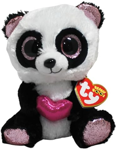 Ty Beanie Boo's Plüschtier Esme Le Panda 15 cm -TY36538, TY36538, Weiß, Schwarz, Rosa, Small