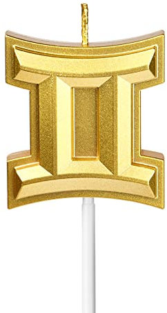 AOMIG Candele Compleanno, Candeline Oro di Costellazione Candele Torta Compleanno, Candele di Compleanno Candela Buon Compleanno per Bambini, Adulti, 3D Candelina Cake Topper per Feste（Gemelli）