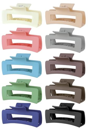 Kavya Groß Haarklammer, Haarspangen Damen Rutschfest Haarklammern Bunt Set Claw Clip 10 Stück Hair Clip Dick Dünnes Haar Haarschmuck Damen