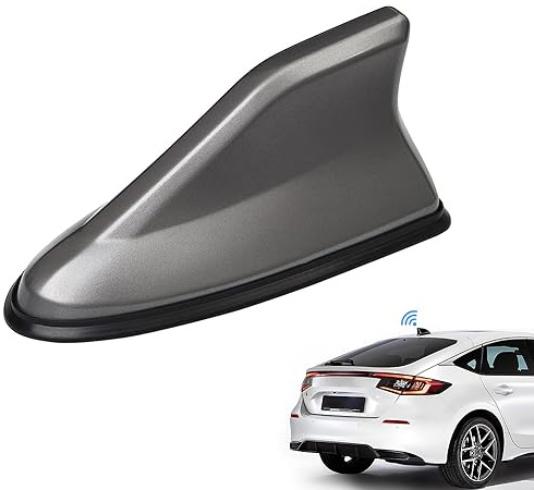 WeFoonLo Cubierta de Antena de Aleta de tiburón para Coche, reemplazo de señal de Radio aérea de Techo con Cinta Adhesiva para Coche, SUV, Camiones, Base de Antena Decorativa y Mejora la señal (Gray)