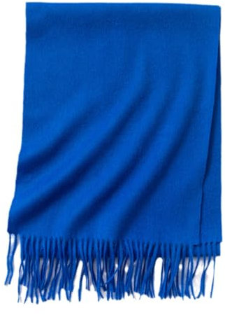 Dvbfufv Winter Damen Lange Kaschmir Schal Frauen Luxus Kaschmir Schal Damen Warm Dicke Weiche Solide Schal Wrap, blau, One size
