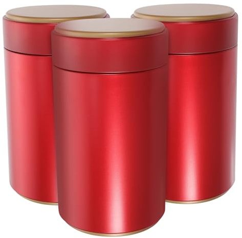 ABOOFAN 3 Stück Luftdichte Vorratsdosen Aus Zinnblech Mit Deckel Runde Teedose Für Tee Kaffee Zucker Kekse Snacks Und Kleine Gegenstände Für Küche Haushalt Und Reisen
