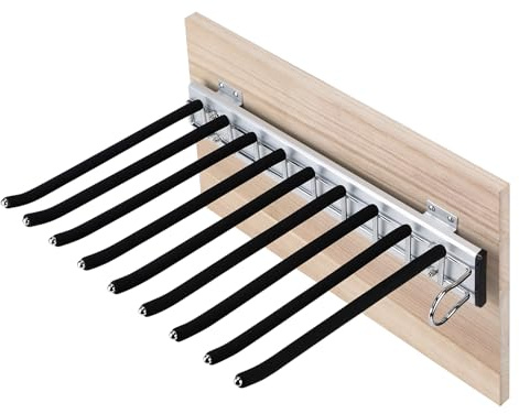 SUPAWAY Hosenauszug Edelstahl 9 Plätze Hosenaufhängung Ausziehbar, Rechts | Hosenständer für Kleiderschrank Hosenbügel mit rutschfeste Beflockung Herausziehen Hosenhalter Platzsparend Aufbewahrung
