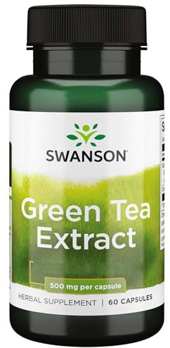 Swanson, Green Tea Extract, 500mg, 60 Capsules, High-Dose, SOYA-Free, Gluten-Free, GMO-Free