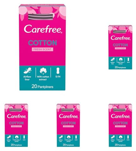Carefree Normal with Cotton Extract Panty Liners, Pack of 100, White