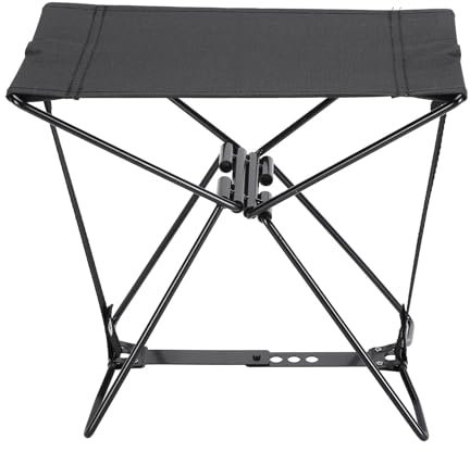 Asixxsix Tragbarer Klapphocker, 100 Kg Große Tragfähigkeit, Robuster Campingstuhl, Angeln, 600D Oxford-Stoff, Eisen, für Drinnen und Draußen