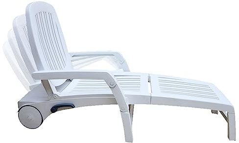 Preferspace Plastik Verstellbarer Chaiselongue-Sessel Im Freien 4-Positionen-Liege, Klappbarer Sonnensessel, Bei jedem Wetter für Terrasse, Strand, Hof, Pool