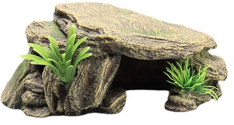 Sköldpadda livsmiljö gömd grottor, akvarium reptil gömställen säkra grottskydd amfibiska säkra skydd för sköldpadda akvarium terrarium dekoration