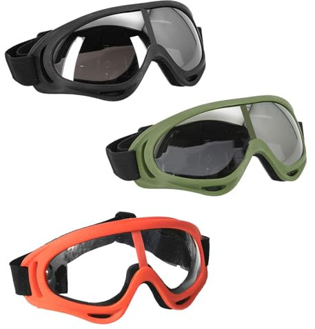 Pizsieat 3pcs Kids Safety Glasses,Goggles for Nerf Gun Game, Adjustable Kids Safety Goggles UV400,Childrens Protective Goggles for Lab Outdoor Sports DIY Eye Protection