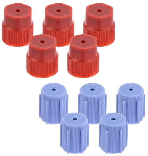 10pz Tappo Climatizzatore Auto, Tappo per Valvola di Servizio CA da 13mm e 16mm Anti-Perdite Tappi per Linea CA per Sostituzione Dell'Auto (5 Blu Lato Basso e 5 Rossi Lato Alto)