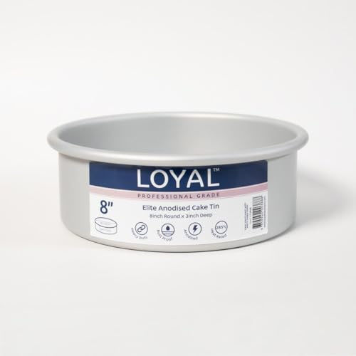 LOYAL Elite Stampo per Dolci Rotondo Ø20 cm Teglie per Torte in Alluminio di Qualità, Tortiera Distribuzione Uniforme del Calore, Durevole e Affidabile, 18 cm | Tortiera Rotonda in Alluminio, Stampo per Torta con Cottura Uniforme, Robusta e Antiruggine, Ideale per Torte e Dessert