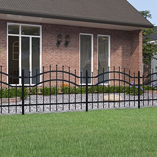 Tidyard Fence Gate Garden Gate, Metal Swing Gate, Locking Outdoor Garden Yard Patio Entrance Security Barrier Single Fence Gate, Entrance Way Door Black 115 cm Powder-coated Steel