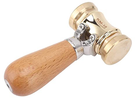 TOPINCN Heavy Brass Mallet Carpenter Wood Hammer Beech Wood Mallet, for Furniture Installation, Crafts, Home Repair Wood Carving Leather Work