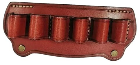 PBTMCD 6 Shots Tactical Pelle di Vacchetta Porta Caricatori da Caccia, Borsa Porta Cartucce Calibro 12