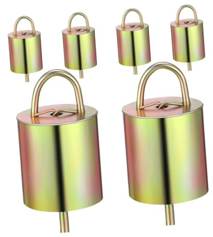 CIYODO 6 Stück Metall Viehglocken Anhänger Kleine Kuhglocken Schafglocken Vintage Hängende Glocken Mit Laute Ton Durch Kleinen Hammer Schlägt