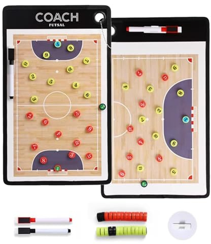 SCBTGKLN Magnetische Fußball-Coaching-Tafel, Futsal-Taktik-Klemmbrett, Doppelseitiges, Trocken Abwischbares Whiteboard, for Das Training