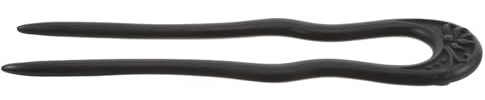 Vaguelly Épingle à Cheveux Élégant en Bois Foncé de U Double Fourchette et Qualité Sophistiquée Accessoire Traditionnel Chinois pour Chignon, Finition Raffinée pour Occasions Spéciales