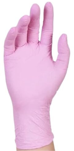 50 pezzi di guanti monouso in nitrile for bambini, for studenti, bambini, pittura, artigianato, pulizia della casa, cucina, fai da te Per Cucinare(Pink)