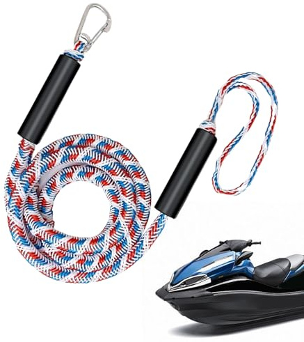 Vmiorzq Dock Lines – Cordons robustes de 1,2 à 1,5 m avec clip en acier inoxydable – Cordes de ski nautiques – Pour lac, rivière, plage, mer, neige, luge, wakeboard, ski nautique, kayak, bateau