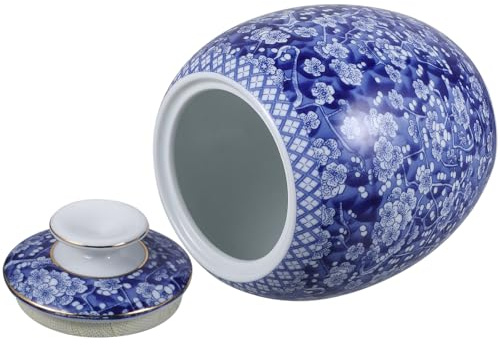 Healeved Barattolo in Ceramica Blu e Bianca per Conservazione tè Sfuso Chiusura Ermetica Contenitore Multiuso per Alimenti Secchi in Cucina Barattolo Decorativo Portatile per tè e Snack