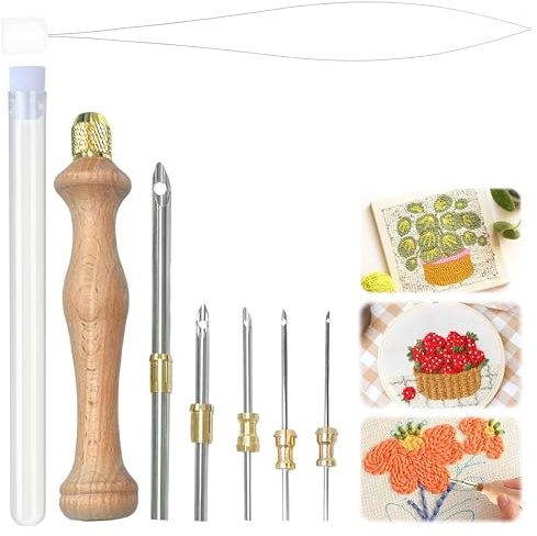 Punch Needle Set mit 3 Größen | Präziser Stickstift für textile Gestaltung, Handarbeiten und individuelle Dekorationen