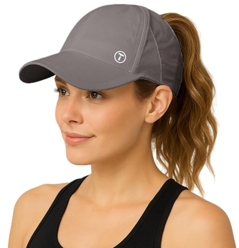 TOP-EX Damen Pferdeschwanz Baseball Cap, kühlende UPF 50 Laufkappe, leicht | kühlendes Schweißband, komfortable Zopföffnung, zuverlässiger Regenschutz, luftige Mesh-Einsätze, atmungsaktiver komfortabel