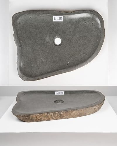 wohnfreuden Lavabo de piedra natural 60 cm en gris extraplano – con selección única