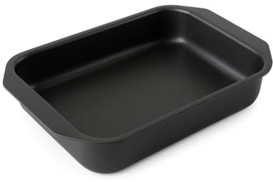 MONIX Resistent Plus | Bandeja de horno/Rustidera 35x25 cm | Aluminio con antiadherente, fácil limpieza interior y exterior