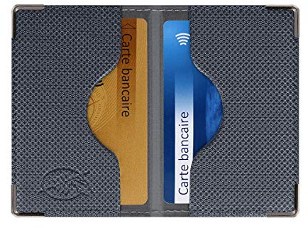 Color Pop Etui 2 Cartes bancaires Anti-piratage (Anti-RFID) - Fabrication française - PVC Silver (Anthracite) - Protection des données bancaires - 9,7 x 6,5 cm