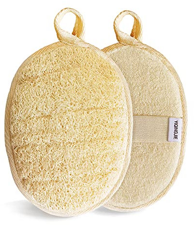 Natürlicher Luffa Schwamm Peeling Körper Wäscher (2 Stück), aus umweltfreundlichem und biologisch abbaubarem Dusch-Luffaschwamm, Luffa für Damen und Herren